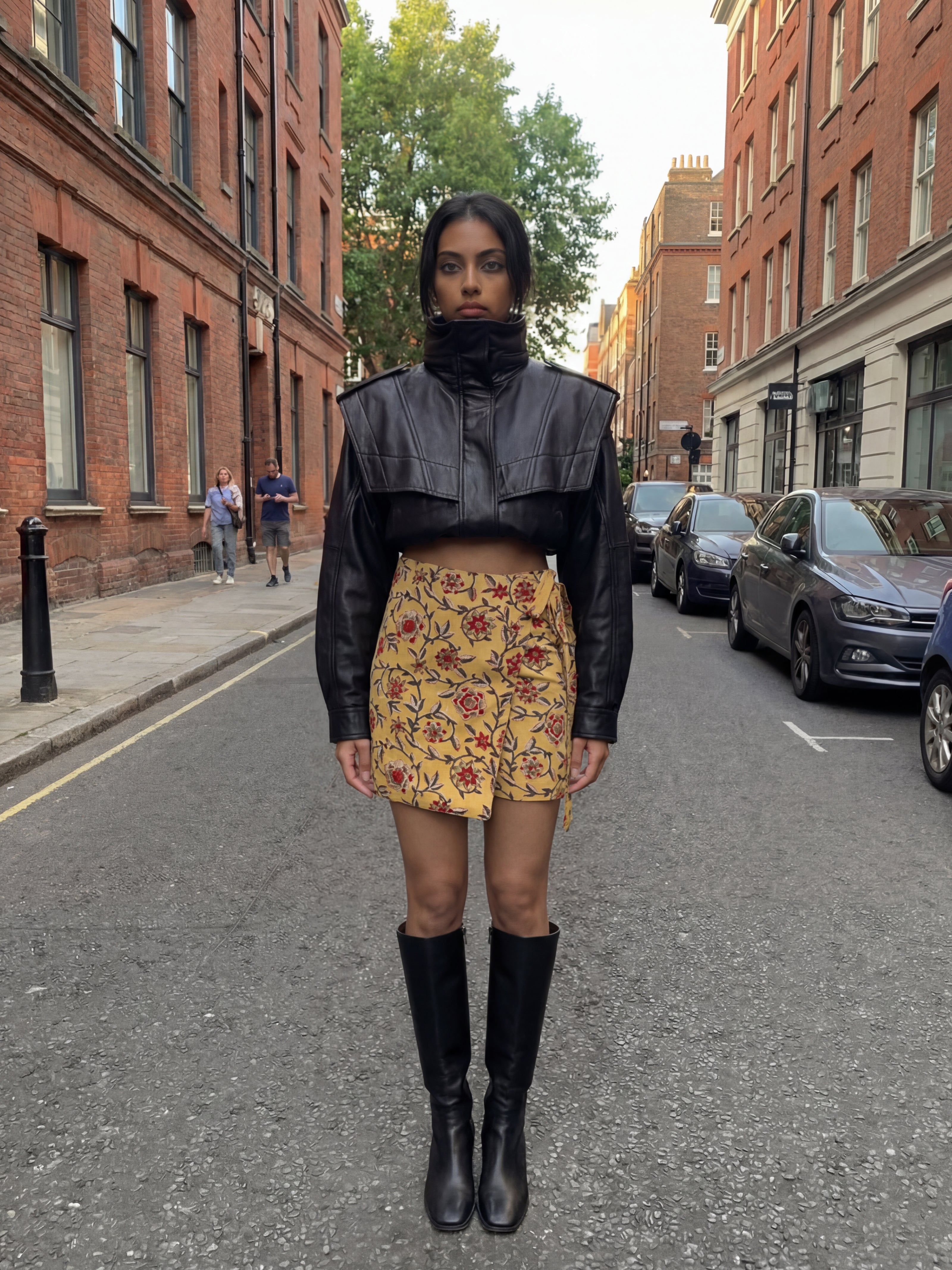 Reva Handblock Wrap Skirt - Marigold Trail