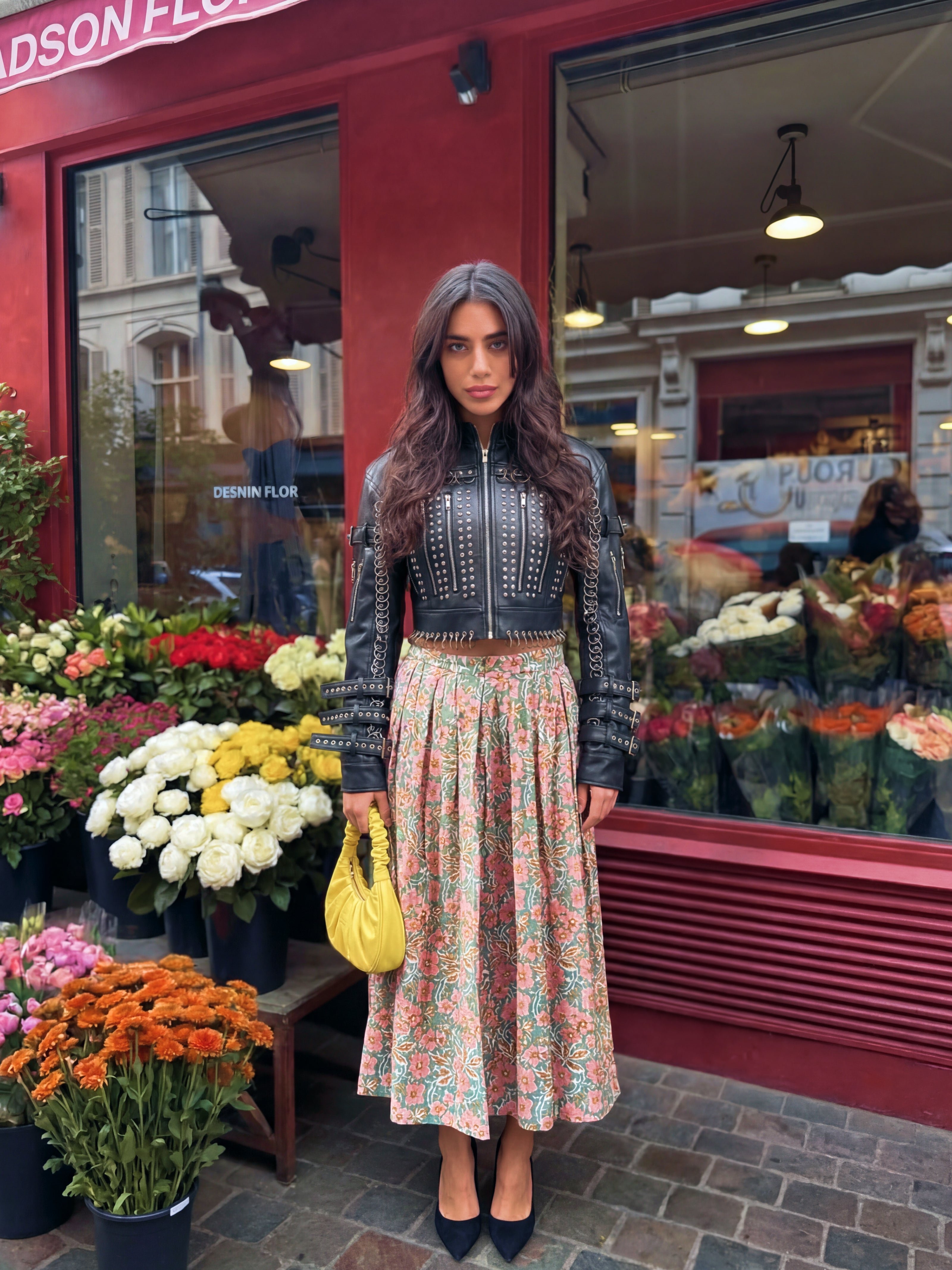 Saha Handblock Pleated Skirt – Fern Field