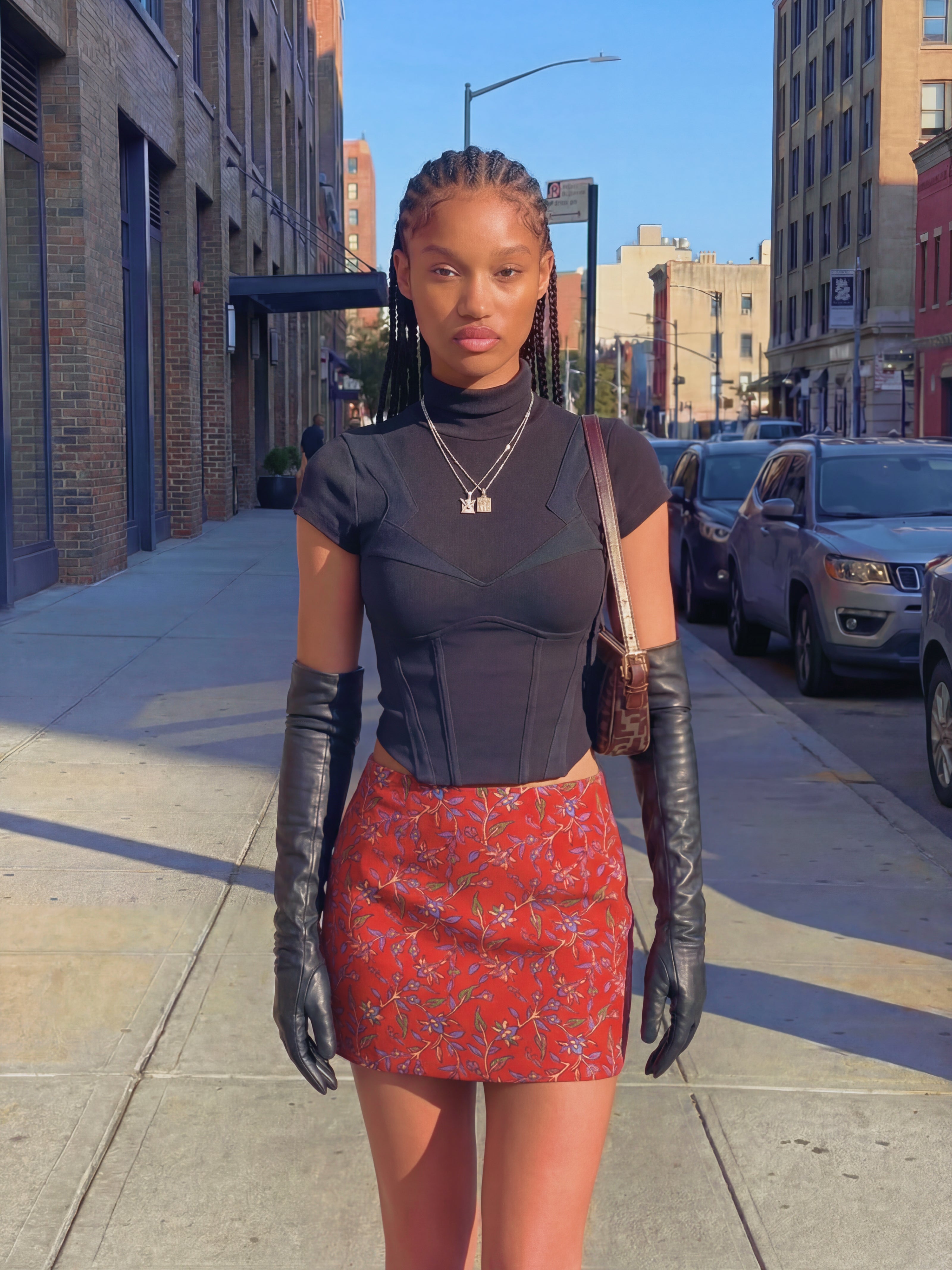 Zaria Mini Skirt - Vermilion Bloom