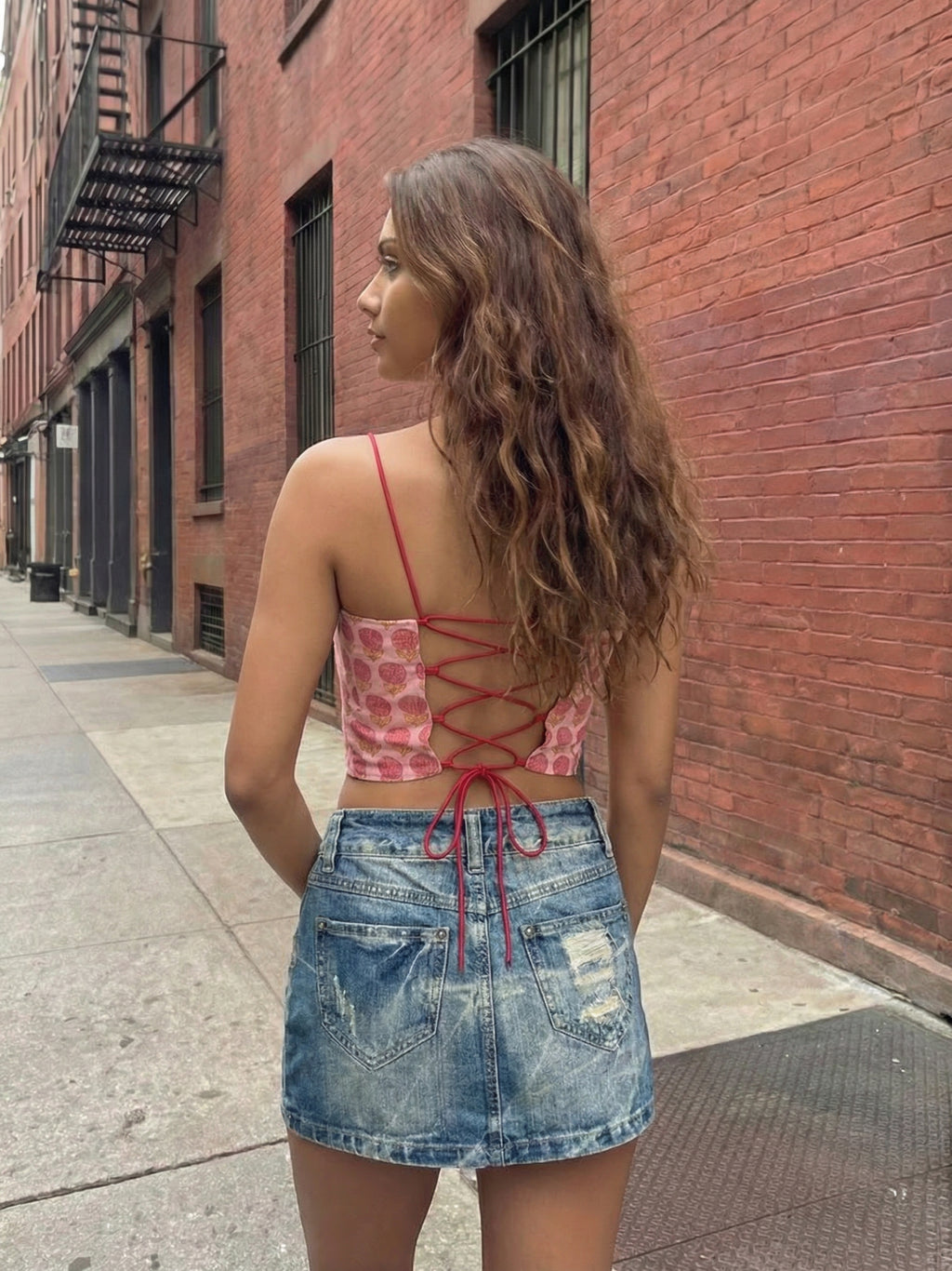 Sol Backless Top - Pink Sundown