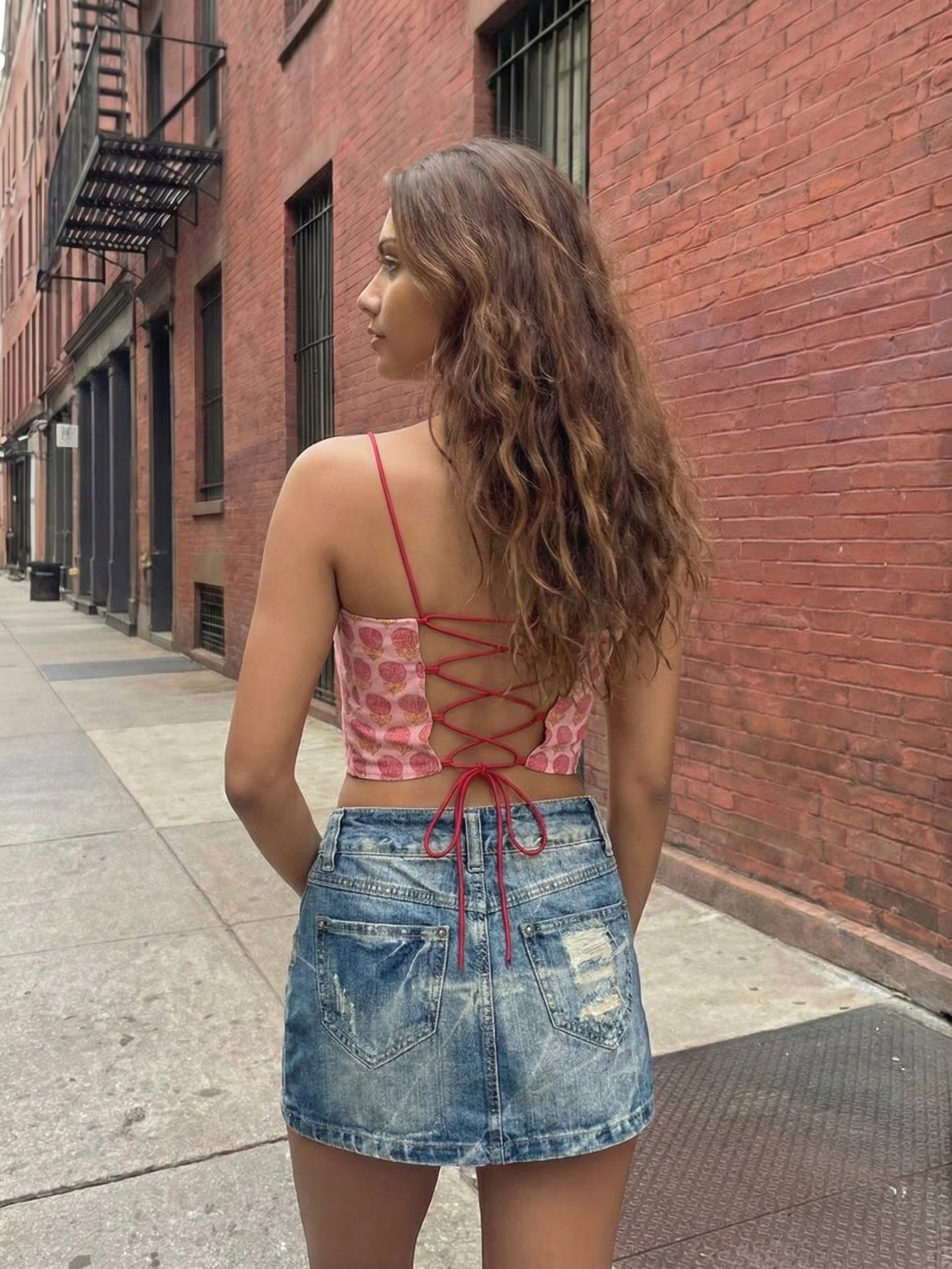 Sol Backless Top - Pink Sundown