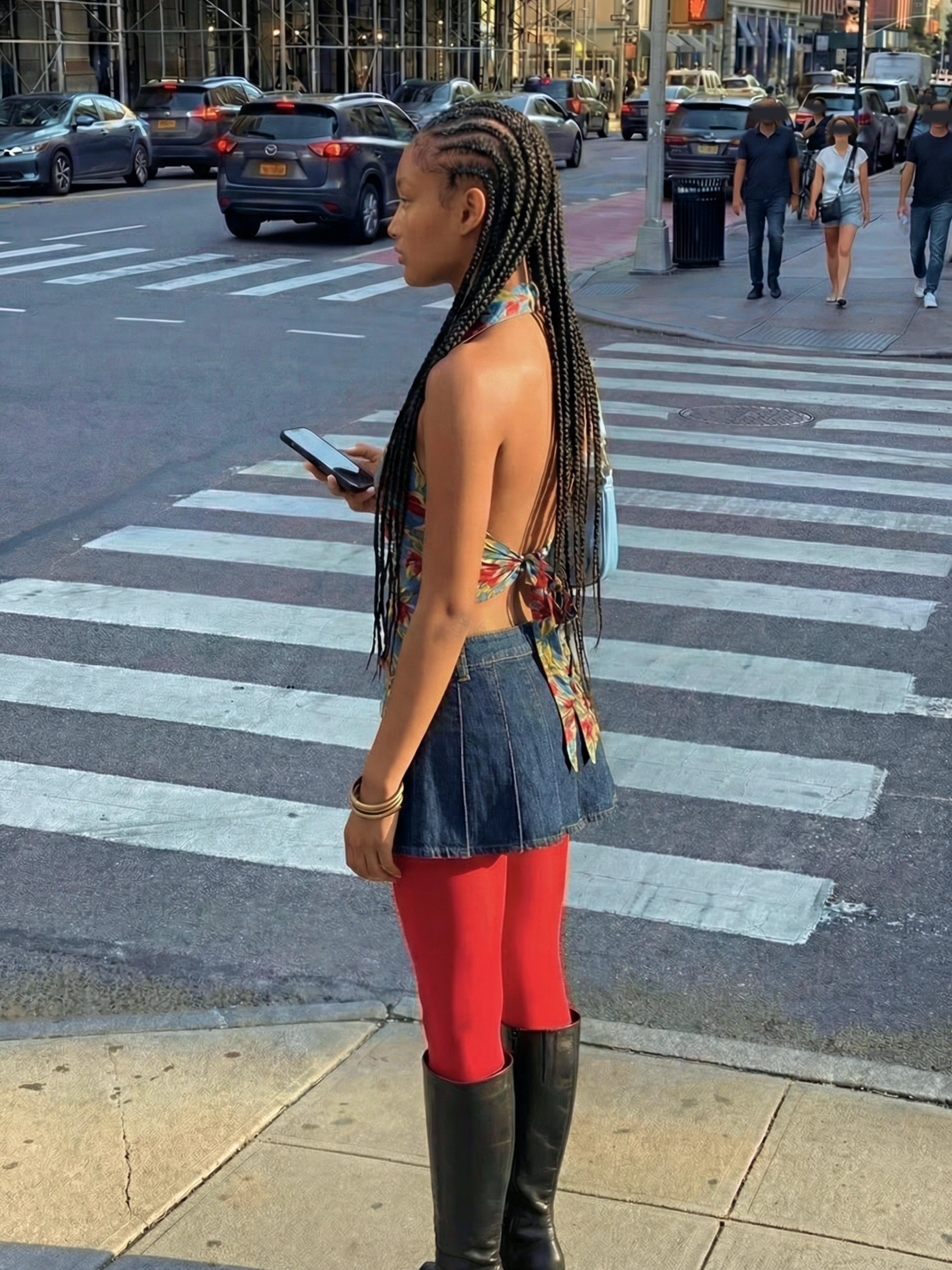 Ariha Handblock Halterneck Shirt – Azure Bloom