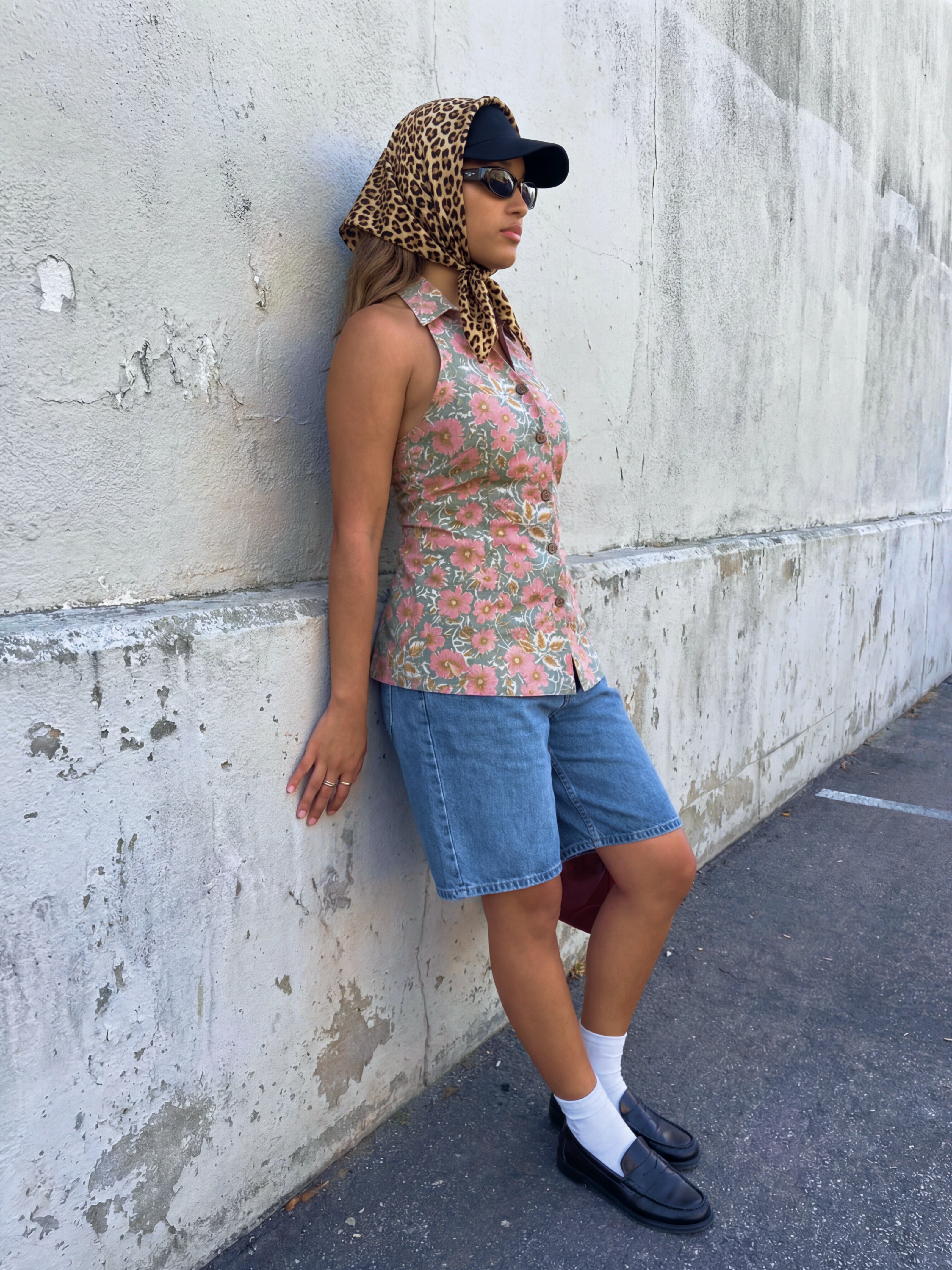 Saha Handblock Halterneck Shirt – Fern Field