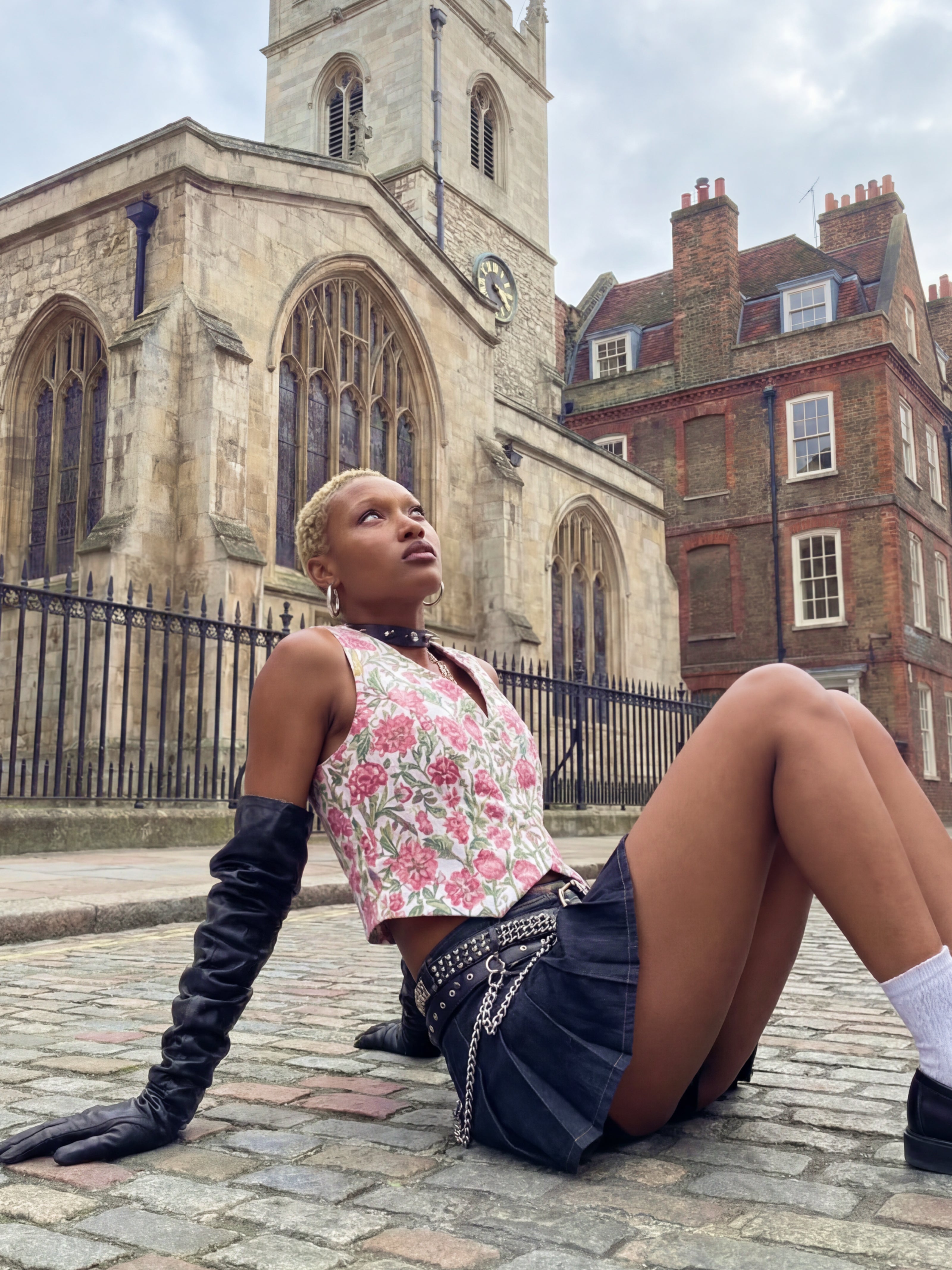 Shahira Handblock Waistcoat - Ivory Block