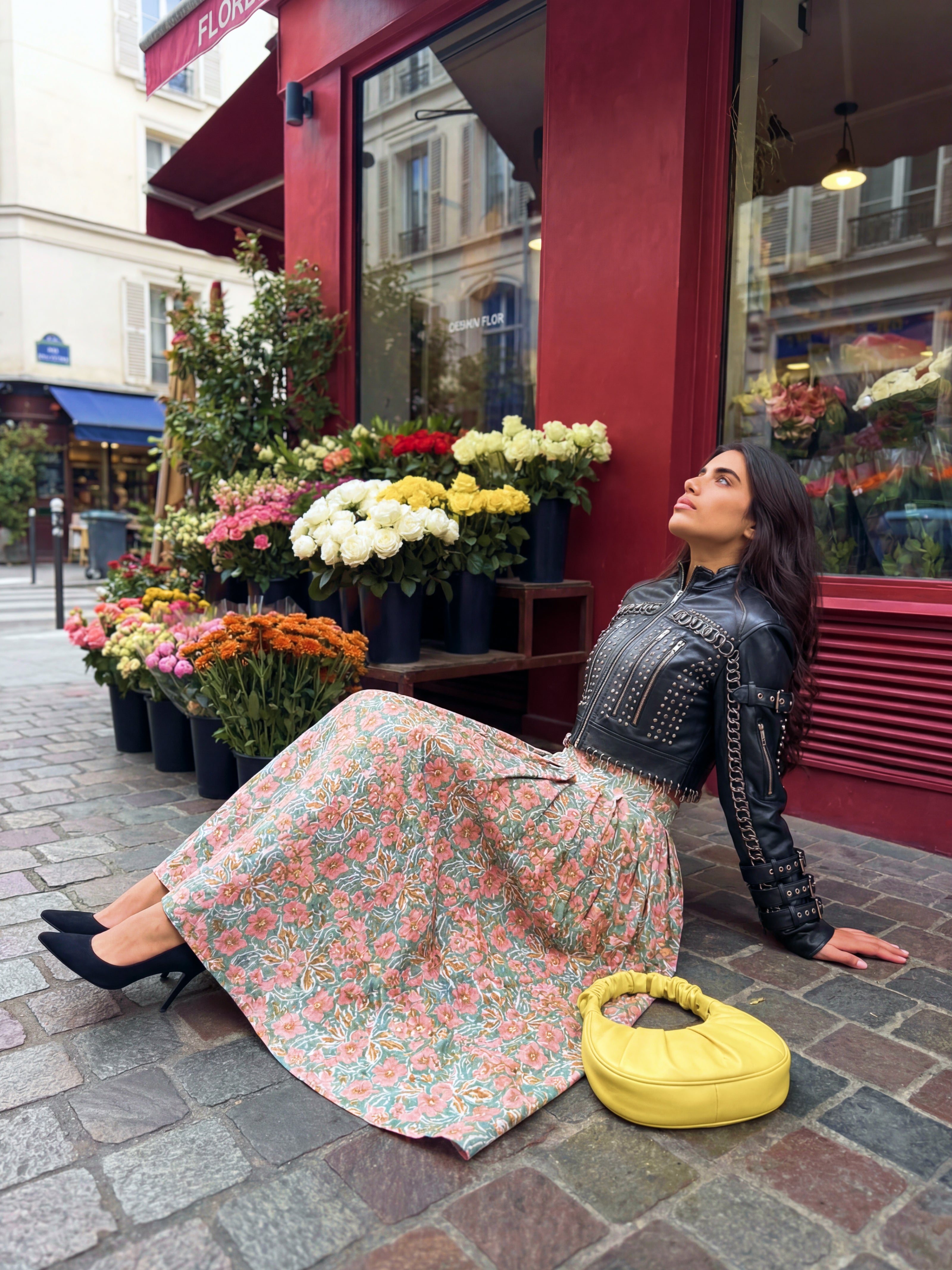 Saha Handblock Pleated Skirt – Fern Field