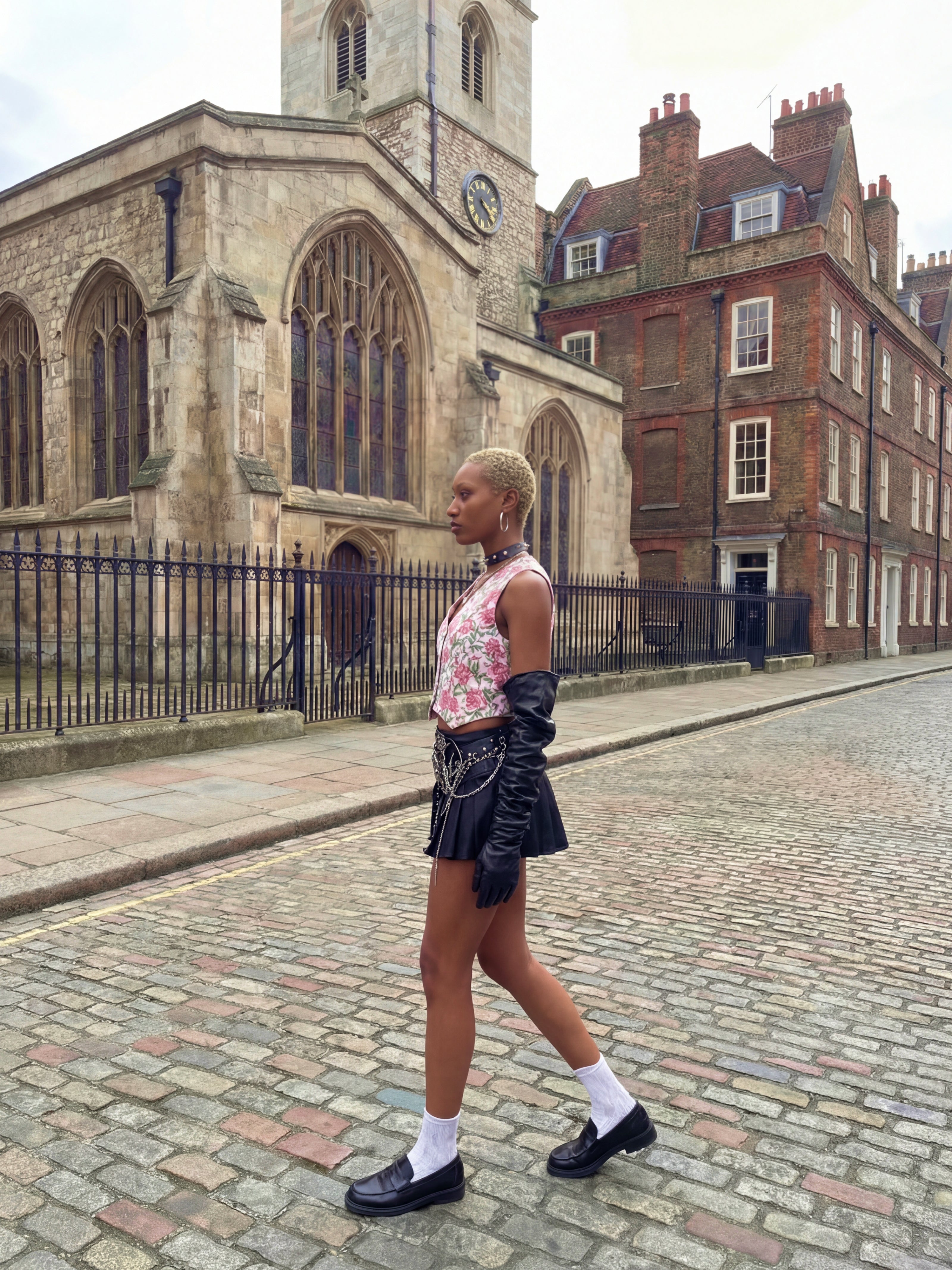 Shahira Handblock Waistcoat - Ivory Block