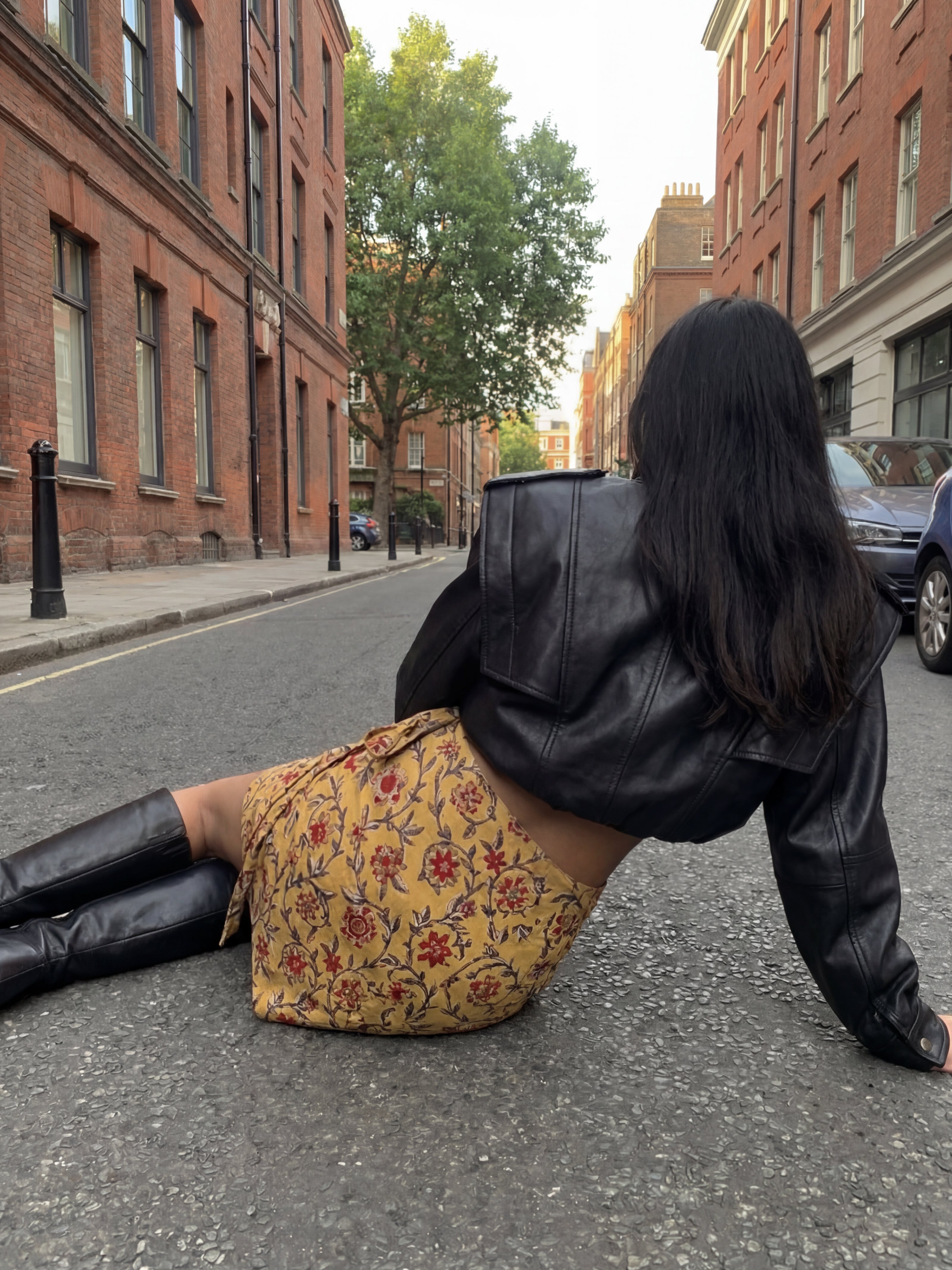 Reva Handblock Wrap Skirt - Marigold Trail