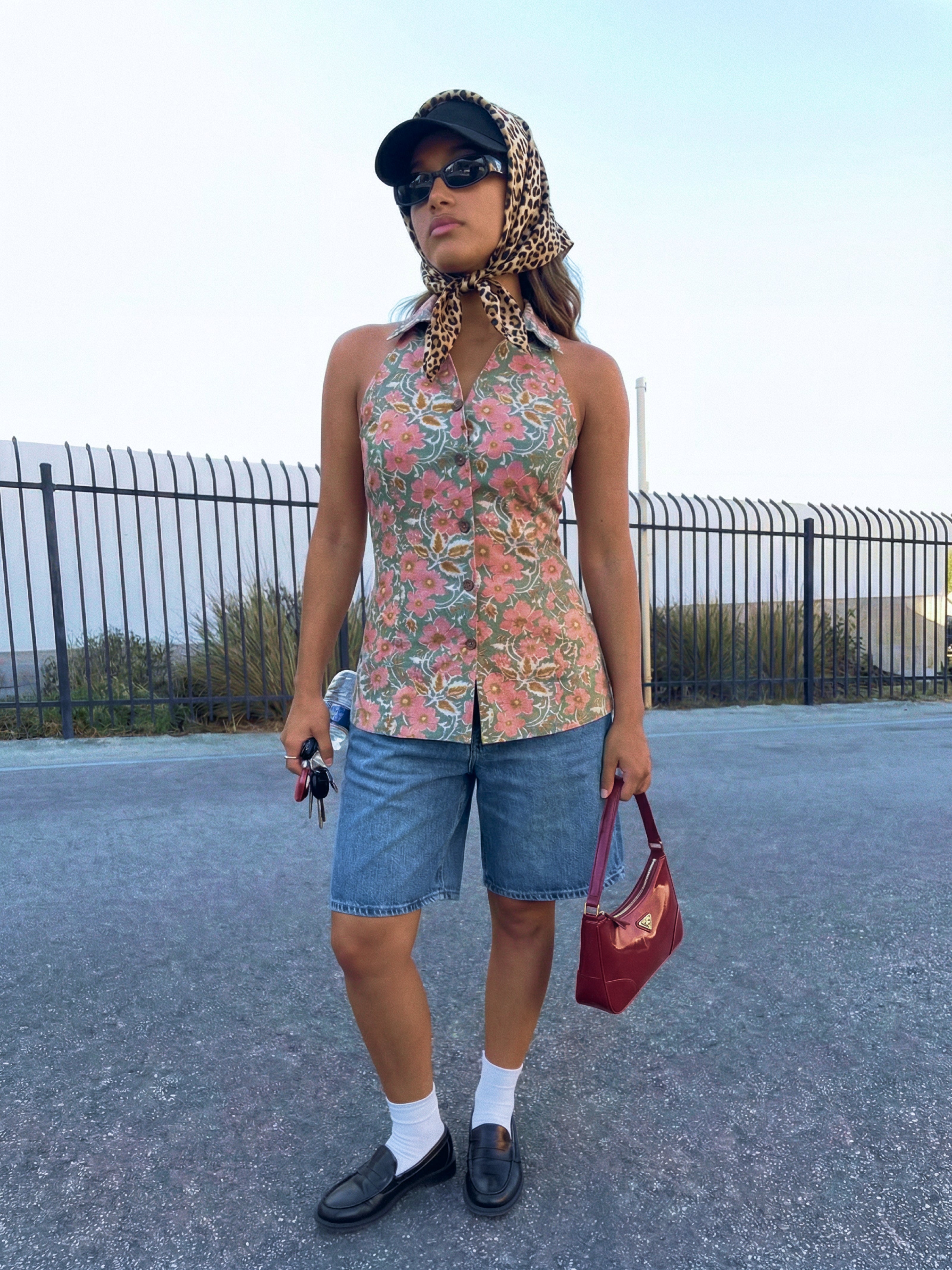 Saha Handblock Halterneck Shirt – Fern Field