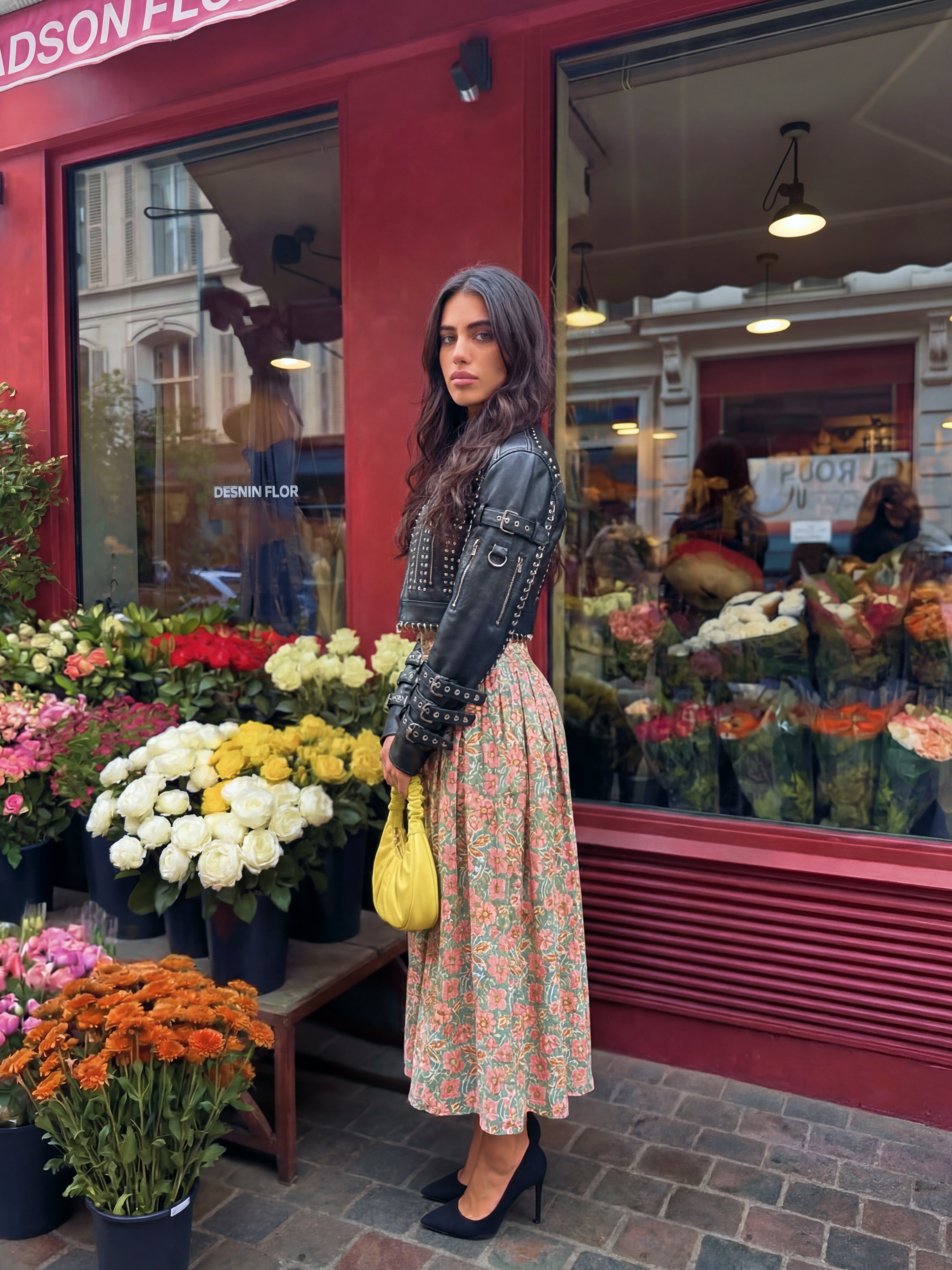 Saha Handblock Pleated Skirt – Fern Field