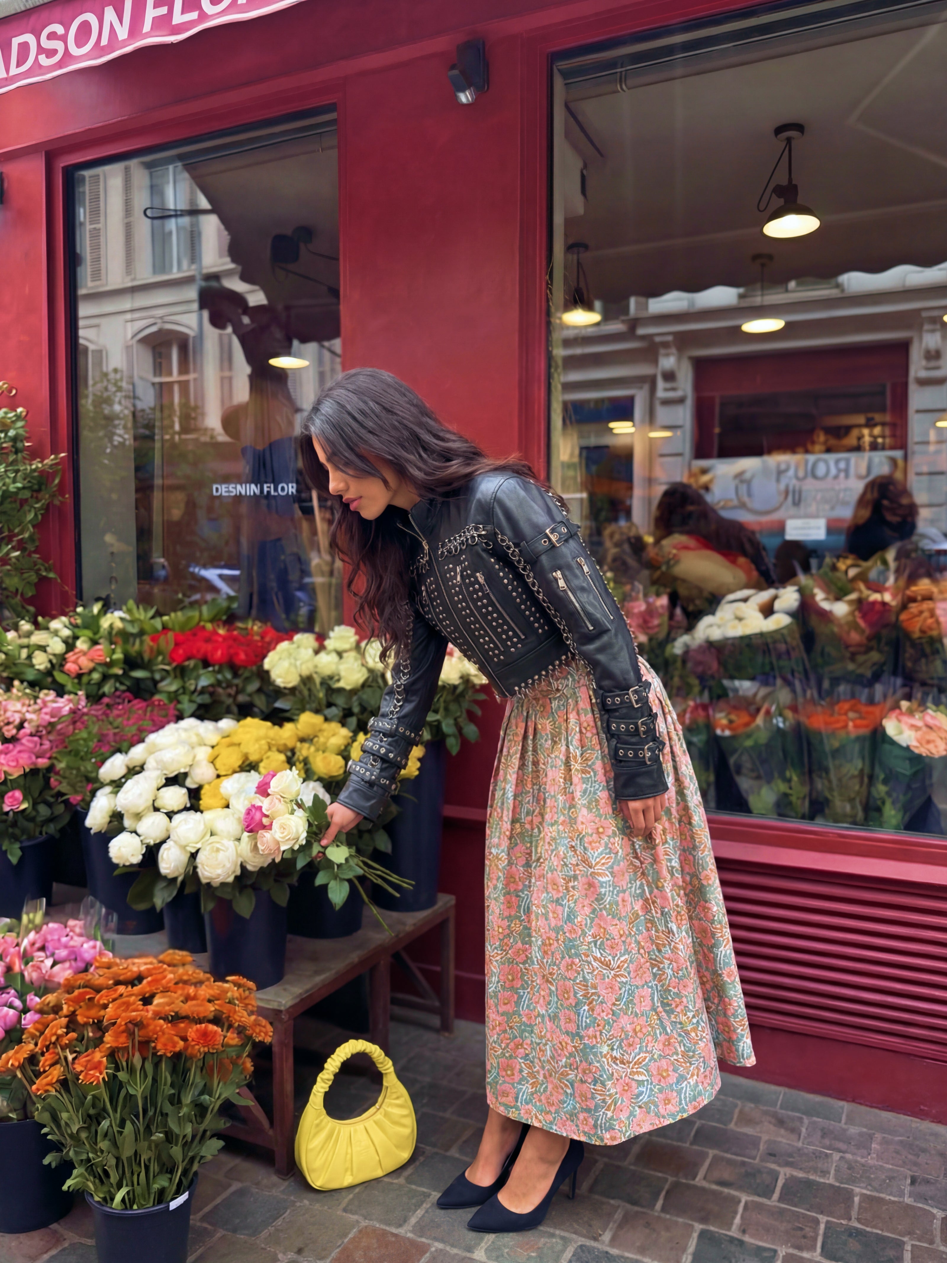 Saha Handblock Pleated Skirt – Fern Field