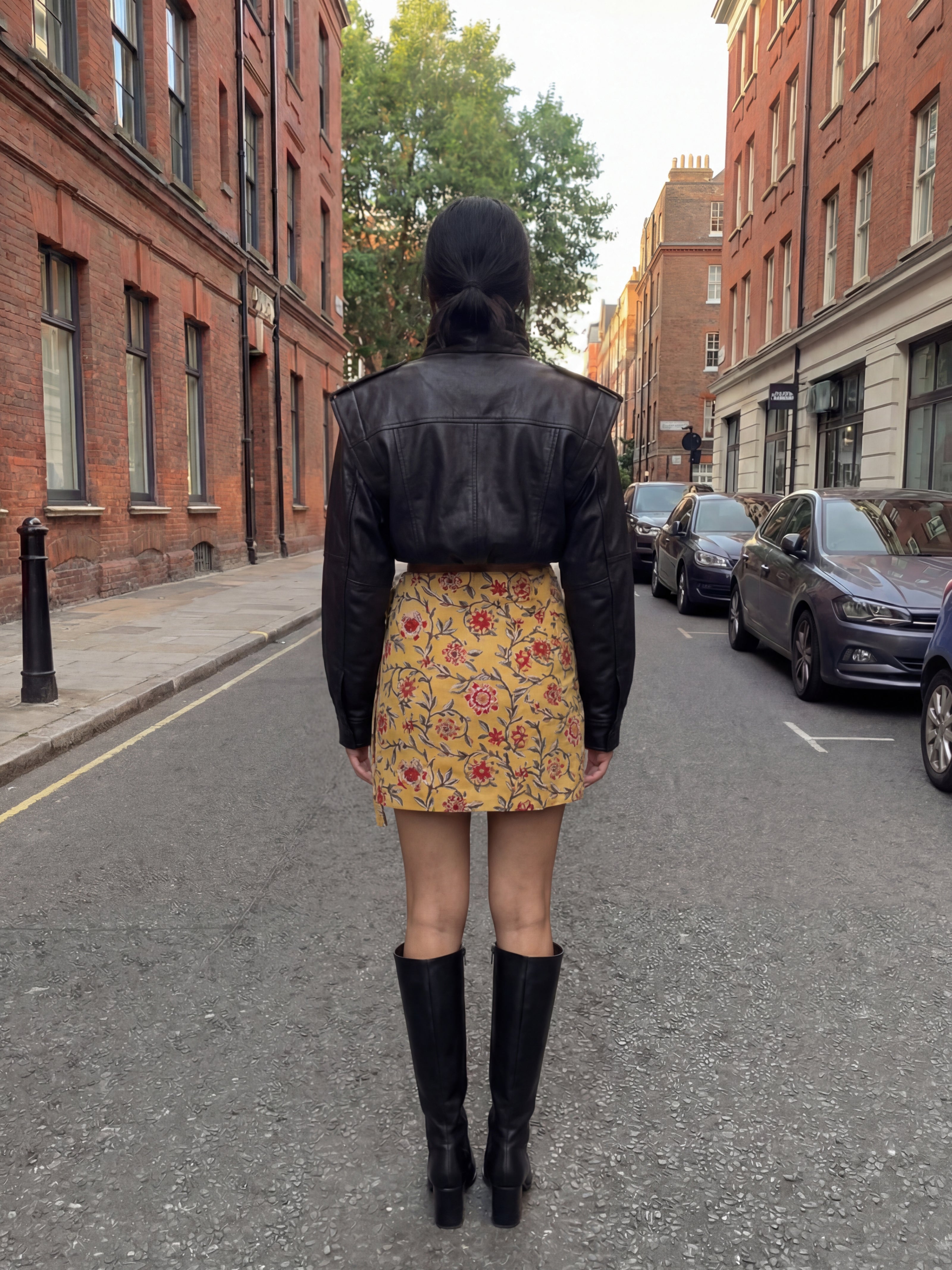 Reva Handblock Wrap Skirt - Marigold Trail